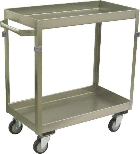 Jamco - 600 Lb Capacity, 48" Wide x 22" Long x 34" High Deep Shelf Cart - 2 Shelf, Stainless Steel, 4 Swivel Casters - Industrial Tool & Supply