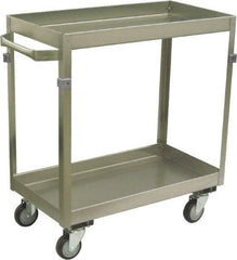 Jamco - 600 Lb Capacity, 48" Wide x 22" Long x 34" High Deep Shelf Cart - 2 Shelf, Stainless Steel, 4 Swivel Casters - Industrial Tool & Supply