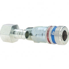Dynabrade - 2 Piece 1/2" Body 1/2 NPT 150 psi Brass/Steel Industrial Pneumatic Coupling Plug Set - Industrial Tool & Supply