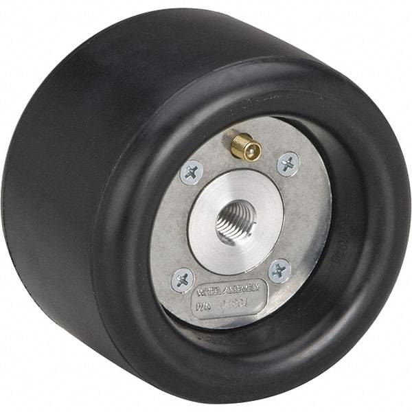 Dynabrade - 3-1/4" Wheel OD, 3" Wheel Width, 7,000 RPM, Aluminum, Pneumatic Wheel without Hub - 10-11/16" Long x 3" Wide, 1" Wheel Arbor Hole, For Use with 13204, 13505, 13515 & 13520 Dynastraight Air-Powered Abrasive Finishing Tools - Industrial Tool & Supply