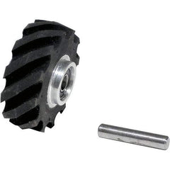 Dynabrade - 2" Diam x 5/8" Wide Contact Wheel Assembly - 5/8" Arbor Hole, Crowned, 40 Duro Rubber Face - Industrial Tool & Supply