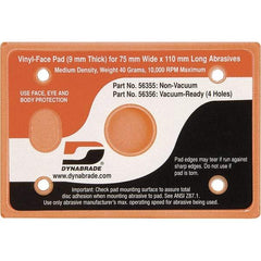 Dynabrade - 4-1/4 x 3" Rectangular Adhesive/PSA Backing Pad - Dynabug II Compatible, Screw Attachment, Nonvacuum Pad, 3/8" Thick, Medium Density - Industrial Tool & Supply