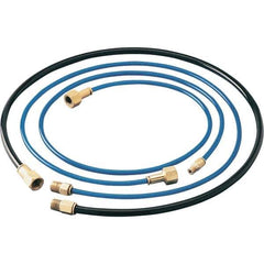 Dynabrade - 1/4" ID x 3/8" OD 3' Long Hose - Female/Male Ends, 90 Working psi, 1/4" Fitting, Black & Blue - Industrial Tool & Supply