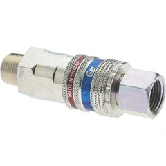 Dynabrade - 2 Piece 3/8" Body 3/8 NPT 150 psi Brass/Steel Industrial Pneumatic Coupling Plug Set - Industrial Tool & Supply