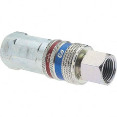 Dynabrade - 2 Piece 3/8" Body 3/8 NPT 150 psi Brass/Steel Industrial Pneumatic Coupling Plug Set - Industrial Tool & Supply