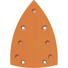 Dynabrade - 5-5/8 x 3-7/8" Triangular Hook Face Backing Pad - Dynabug II Compatible, Screw Attachment, Vacuum Pad, 3/8" Thick, Medium Density, Short Nap - Industrial Tool & Supply