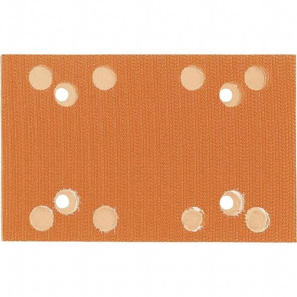 Dynabrade - 5 x 3-1/4" Rectangular Hook Face Backing Pad - Dynabug Model T Compatible, Screw Attachment, Vacuum Pad, 3/8" Thick, Medium Density, Short Nap - Industrial Tool & Supply