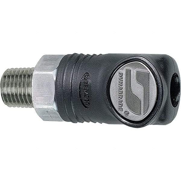 Dynabrade - 1/4 Male NPT Pneumatic Hose Coupler - 1/4" Body Diam - Industrial Tool & Supply