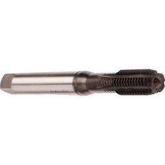 Emuge - M3.5x0.60 Metric 6HX Modified Bottoming Thread Forming Tap - Cobalt, Nitride Finish, 56mm OAL, 12mm Thread Length, Right Hand Thread, Series Druck - Exact Industrial Supply