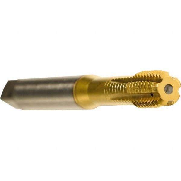 Emuge - 1/4-28 UNF 2BX Modified Bottoming Thread Forming Tap - Cobalt, TiN Finish, 3.15" OAL, 0.394" Thread Length, Right Hand Thread, Series Druck - Industrial Tool & Supply