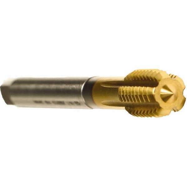 Emuge - 7/16-14 UNC 2BX Modified Bottoming Thread Forming Tap - Cobalt, TiN Finish, 3.937" OAL, 0.709" Thread Length, Right Hand Thread, Series Druck - Industrial Tool & Supply