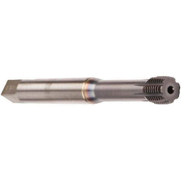 Emuge - #10-32 UNF 2BX Bottoming Thread Forming Tap - Cobalt, TiCN Finish, 2.756" OAL, 0.394" Thread Length, Right Hand Thread, Series InnoForm - Exact Industrial Supply
