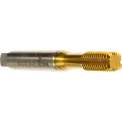 Emuge - 3/8-16 UNC 2B/3B Bottoming Thread Forming Tap - Cobalt, TiN Finish, 3.937" OAL, 0.866" Thread Length, Right Hand Thread, Series Druck - Exact Industrial Supply