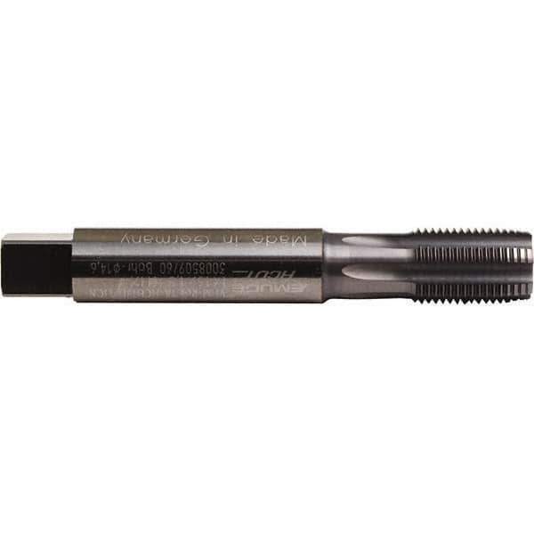 Emuge - M12x1.00 Metric Fine 6HX 5 Flute TiCN Finish Solid Carbide Straight Flute Machine Tap - Bottoming, Right Hand Thread, 110mm OAL, 21mm Thread Length, Oversize - Exact Industrial Supply