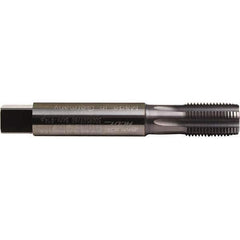 Emuge - 1/8-28" BSPP, 5 Flutes, Plug Chamfer, TiCN Coated, Solid Carbide British Standard Pipe Tap - 0.3937" Shank Diam, 0.315" Square Size, Series Rekord A - Exact Industrial Supply
