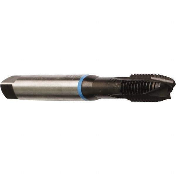 Emuge - 5/16-18 UNC, 3 Flutes, Plug Chamfer, Nitride Finish, Cobalt Spiral Point STI Tap - 0.381" Shank Diam, 0.286" Square Size, 3B Class of Fit, Series Rekord B-VA - Exact Industrial Supply
