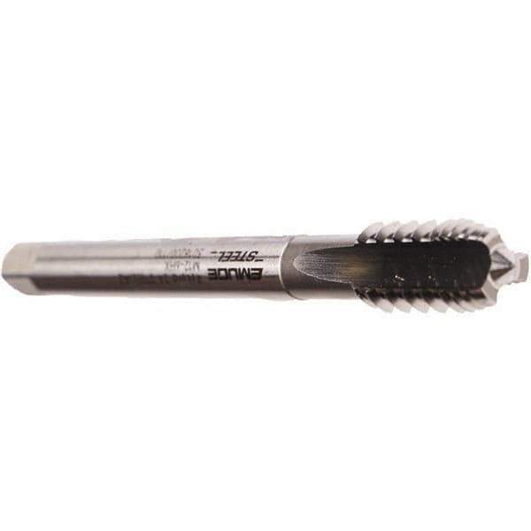 Emuge - M12x1.75 Metric Coarse 6HX 3 Flute Bright Finish Cobalt Straight Flute Interrupted Thread Machine Tap - Modified Bottoming, Right Hand Thread, 110mm OAL, 24mm Thread Length, Oversize - Exact Industrial Supply