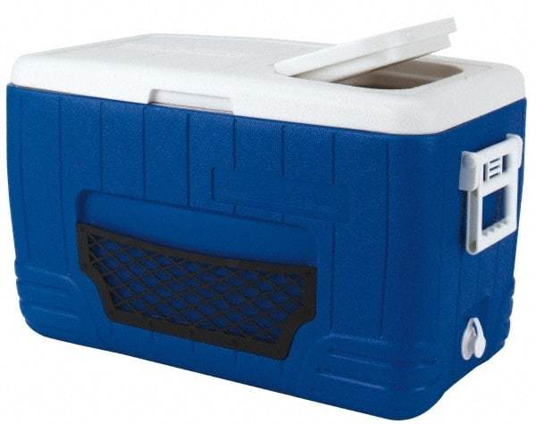 PRO-SAFE - 48.6 Qt Ice Chest - Plastic, Blue/White - Industrial Tool & Supply