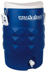 PRO-SAFE - 5 Gal Beverage Cooler - Plastic, Blue/White - Industrial Tool & Supply