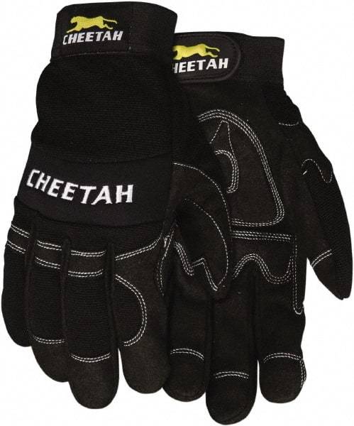 MCR Safety - Size XL Leather General Protection Work Gloves - For Work & Driver, Uncoated, Adjustable Closure Cuff, Black, Paired - Industrial Tool & Supply