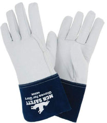 MCR Safety - Size XL Kevlar Lined Goatskin Welding Glove - White/Blue, Pair - Industrial Tool & Supply