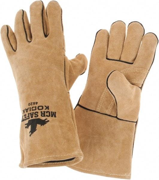 MCR Safety - Size L Jersey Lined Cowhide Welding Glove - Tan, Pair - Industrial Tool & Supply