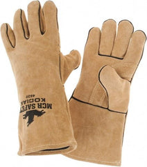 MCR Safety - Size L Jersey Lined Cowhide Welding Glove - Tan, Pair - Industrial Tool & Supply