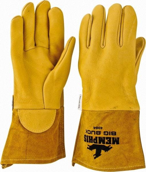 MCR Safety - Size XL Unlined Deerskin Welding Glove - Tan, Pair - Industrial Tool & Supply