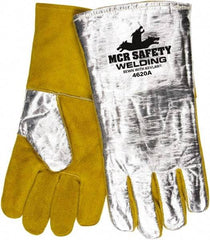 MCR Safety - Size XL Jersey Lined Aluminized Leather Welding Glove - Brown, Pair - Industrial Tool & Supply