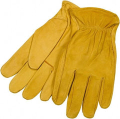MCR Safety - Size S Goatskin General Protection Work Gloves - For Work & Driver, Uncoated, Slip-On Cuff, Gold, Paired - Industrial Tool & Supply
