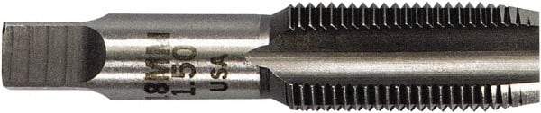 Irwin Hanson - M18x1.50 Metric 4 Flute Bright Finish Carbon Steel Straight Flute Standard Hand Tap - Plug, Right Hand Thread, Oversize - Exact Industrial Supply