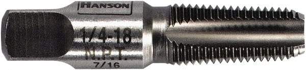 Irwin Hanson - 3/8-18 NPT Thread, 4 Flute Standard Pipe Tap - Bright Finish, Carbon Steel - Exact Industrial Supply