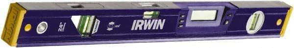 Irwin - 24" Long 3 Vial Box Beam Level - Aluminum, Blue - Industrial Tool & Supply