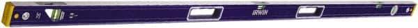 Irwin - 96" Long 3 Vial Box Beam Level - Aluminum, Blue - Industrial Tool & Supply