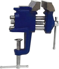Irwin - 3" Jaw Width, 2" Opening Capacity, 3" Throat Depth, Steel Stationary Bench Vise - Clamp-On Base Attachment, Anvil - Industrial Tool & Supply