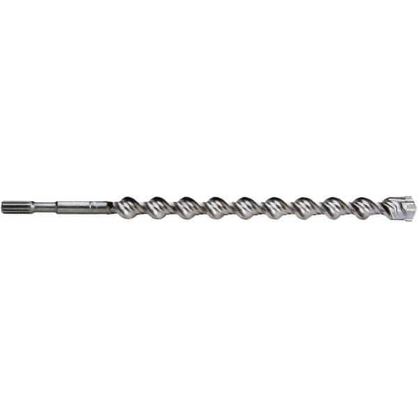 Irwin - 1-1/8" Diam, Spline Shank, Carbide-Tipped Rotary & Hammer Drill Bit - Industrial Tool & Supply