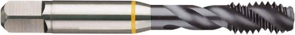Guhring - 1/2-20 UNF 2B/3B Modified Bottoming Spiral Flute Tap - Cobalt, TiCN Finish, 3.381" OAL, Right Hand Flute, Right Hand Thread, H5, Series 4410 - Exact Industrial Supply