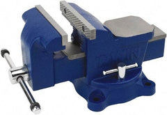 Irwin - 6" Jaw Width, 5" Opening Capacity, 3" Throat Depth, Steel Swivel Bench Vise - Bolt Down Base Attachment, Anvil - Industrial Tool & Supply
