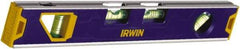 Irwin - Magnetic 12" Long 4 Vial Torpedo Level - Aluminum, Blue - Industrial Tool & Supply