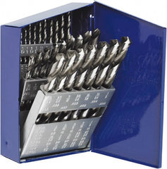 Irwin - 1/16 to 1/2", 118° Point, Bright Finish, High Speed Steel Jobber Length Drill Bit Set - Industrial Tool & Supply