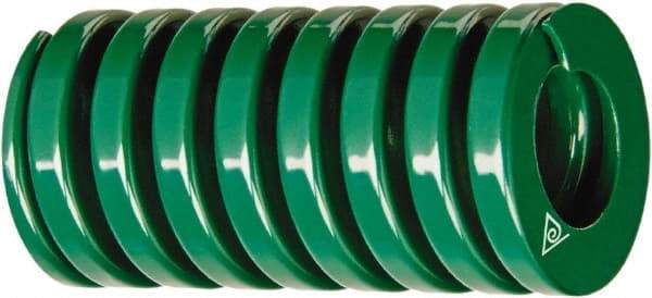 Associated Spring Raymond - 2-1/2" Hole Diam, 1-1/2" Rod Diam, 3" Free Length, Green Die Spring - 1582 Lb Max Deflection, 1.4488" Max Deflection, Light Duty, Chromium Alloy Steel - Industrial Tool & Supply