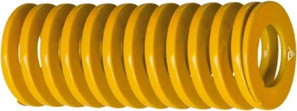 Associated Spring Raymond - 2" Hole Diam, 1" Rod Diam, 10" Free Length, Yellow Die Spring - 2931 Lb Max Deflection, 3.5039" Max Deflection, Extra Heavy Duty, Chromium Alloy Steel - Industrial Tool & Supply