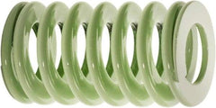 Associated Spring Raymond - 1-1/2" Hole Diam, 3/4" Rod Diam, 10" Free Length, Light Green Die Spring - 367 Lb Max Deflection, 6.5512" Max Deflection, Ultra Light Duty, Chromium Alloy Steel - Industrial Tool & Supply