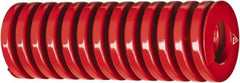 Associated Spring Raymond - 25mm Hole Diam, 12.5mm Rod Diam, 1-1/4" Free Length, Red Die Spring - 650 Lb Max Deflection, 0.4055" Max Deflection, Heavy Duty, Chromium Alloy Steel - Industrial Tool & Supply