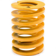 Associated Spring Raymond - 22mm Hole Diam, 11mm Rod Diam, 70mm Free Length, Yellow Die Spring - Industrial Tool & Supply