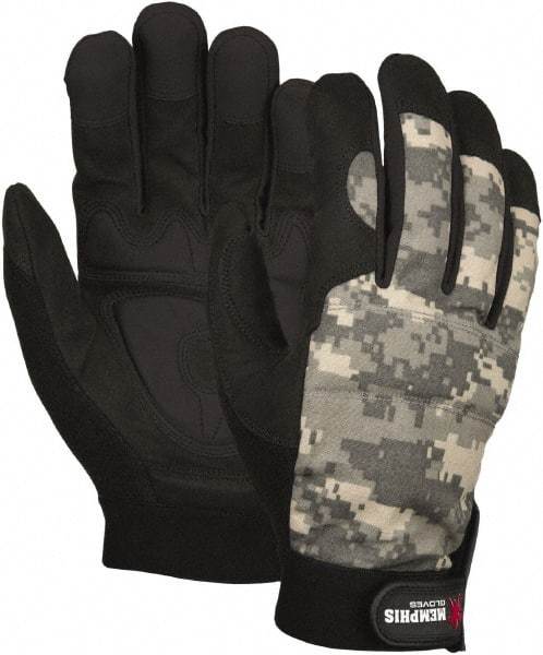 MCR Safety - Size M Synthetic Blend General Protection Work Gloves - For Work & Driver, Uncoated, Hook & Loop Cuff, Camouflage, Paired - Industrial Tool & Supply