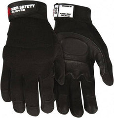 MCR Safety - Size 2XL Synthetic Blend General Protection Work Gloves - For Work & Driver, Uncoated, Hook & Loop Cuff, Black, Paired - Industrial Tool & Supply