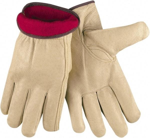 MCR Safety - Size XL Cold Protection Work Gloves - For Work & Driver, Uncoated, Natural/Red, Paired - Industrial Tool & Supply