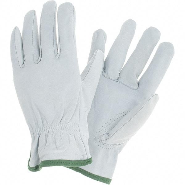 MCR Safety - Size M Goatskin General Protection Work Gloves - For Work & Driver, Uncoated, Slip-On Cuff, Cream, Paired - Industrial Tool & Supply
