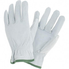 MCR Safety - Size M Goatskin General Protection Work Gloves - For Work & Driver, Uncoated, Slip-On Cuff, Cream, Paired - Industrial Tool & Supply
